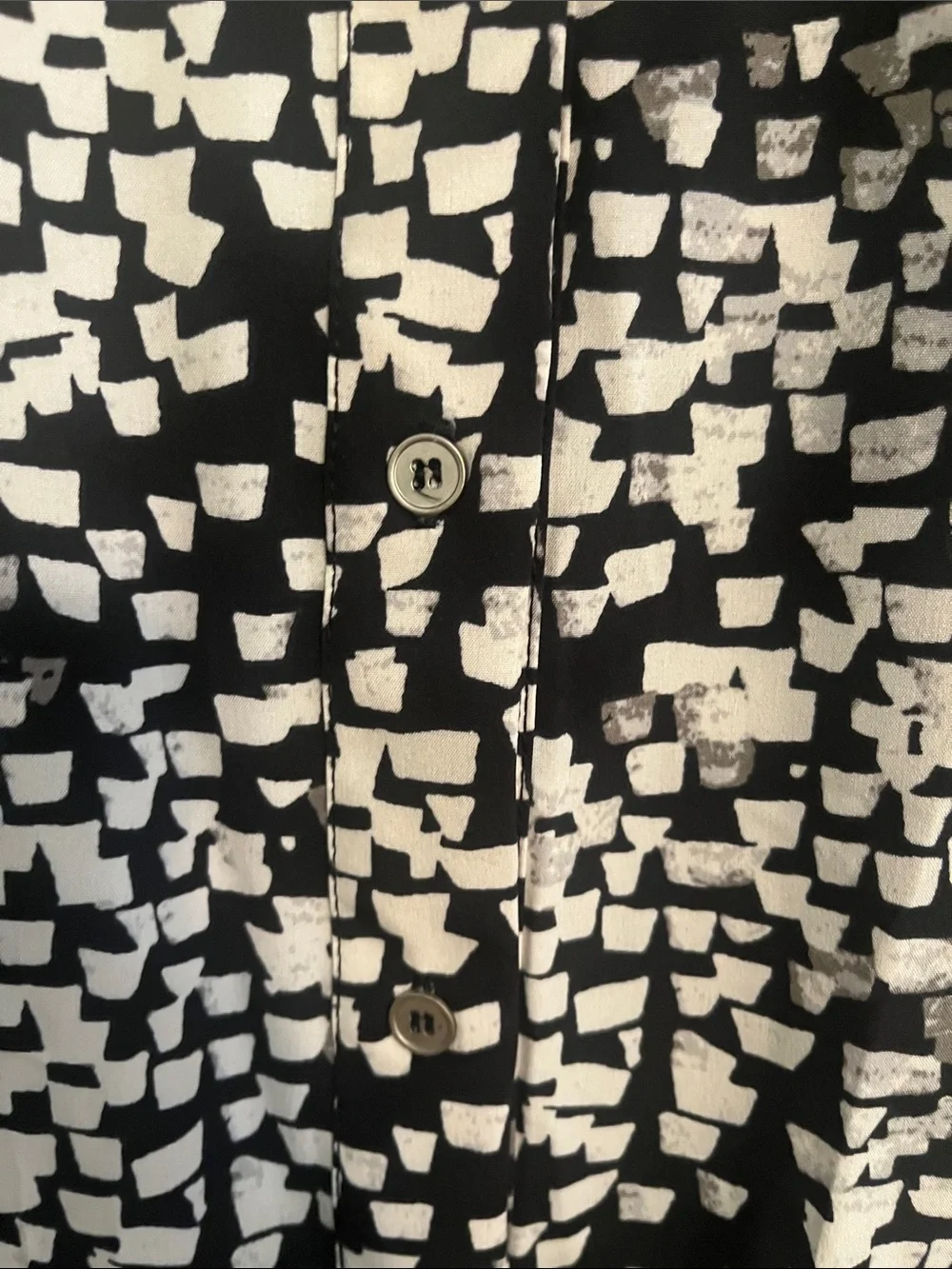 NY Collection Black and White Printed Midi Dress